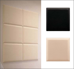 オトピタ01（4枚セット）　高級音調吸音材　[厚43mm×455mm×455mm]　＜ブラック／ベージュ＞　壁に掛けるだけ♪