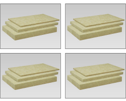 【４箱セット】ロックウール吸音・断熱材「MGボード 080 （クロスなし）」 【密度80ｋ　50×605×910mm　8枚入り】