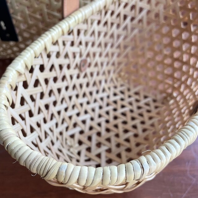 竹聲館 革手持ちバスケット