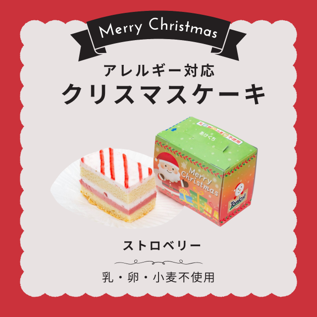 クリスマスケーキ　ストロベリー30gx10個（アレルギー対応　乳・卵・小麦不使用）