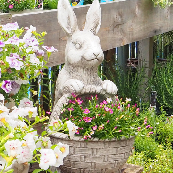 ガーデンオーナメント ラビットバスケット