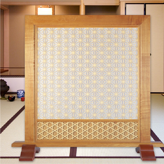 麻の葉組子衝立