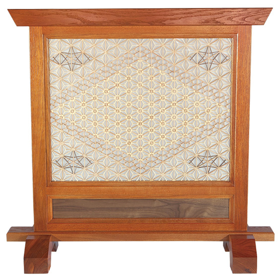 具象組合せ組子衝立