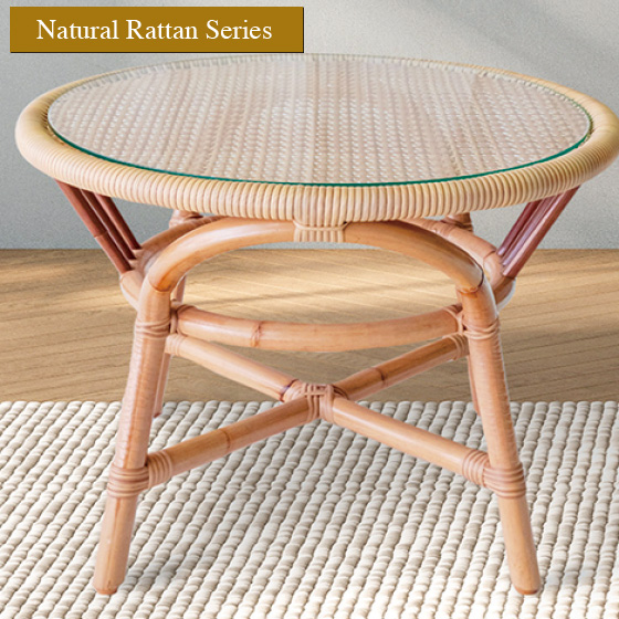 ナチュラル ラタンシリーズ ガラストップテーブル SDT02