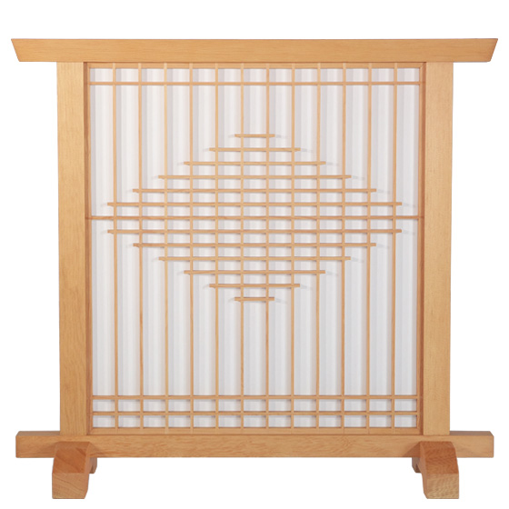 組子 菱型飾り衝立（白糸）