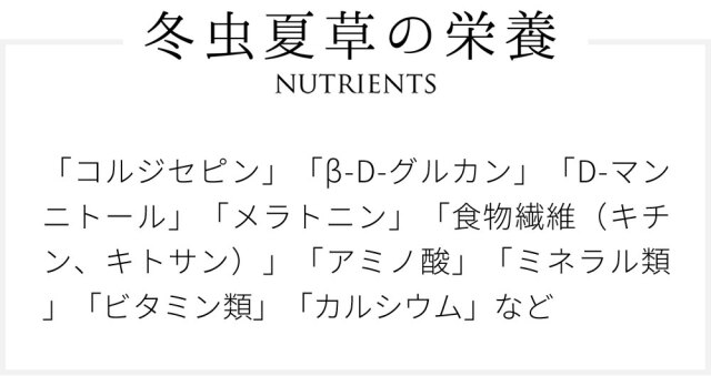 冬虫夏草の栄養