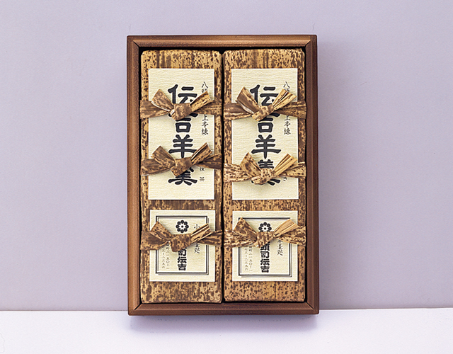 最極上本煉 伝吉羊羹 小豆と抹茶 二本詰【八頭司伝吉本舗】小城羊羹 1000g×2本