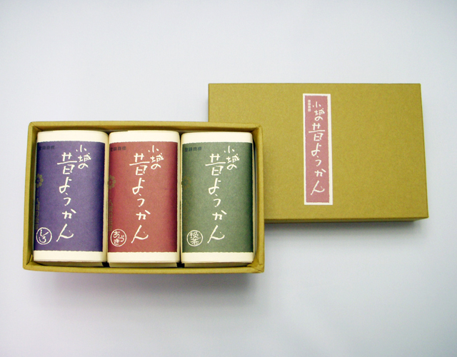 昔ようかん（小） 小豆と抹茶と白 三本詰【八頭司伝吉本舗】小城