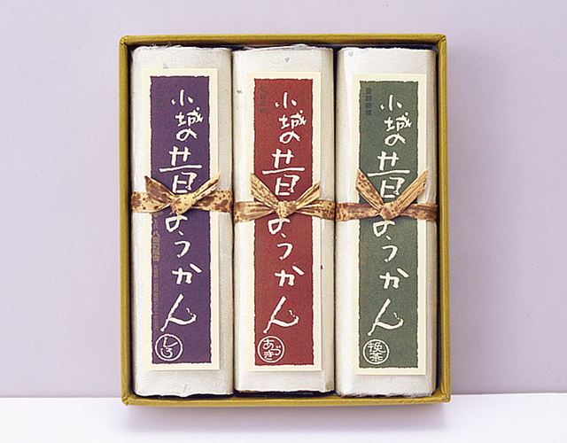 昔ようかん（中） 小豆と抹茶と白 三本詰【八頭司伝吉本舗】小城羊羹 300g×3本