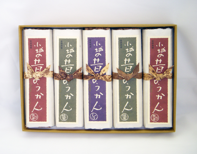 昔ようかん（大） 小豆×2と抹茶×2と白 五本詰【八頭司伝吉本舗】小城羊羹 400g×5本