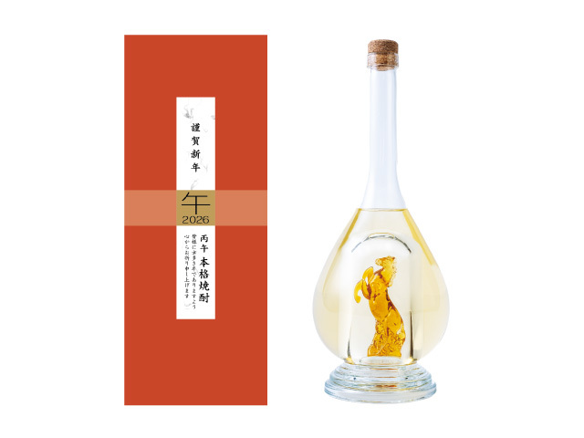 開運を願う干支ボトル【2026“午”焼酎 500ml】樫樽貯蔵焼酎