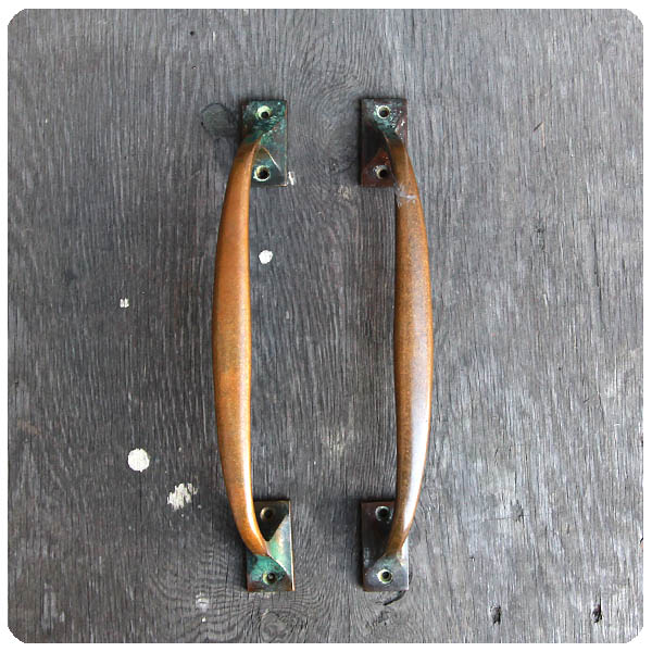 イギリス アンティーク雑貨 ドアハンドル ペア ブラス 真鍮製 建具 店舗什器 「2個セット」K-051