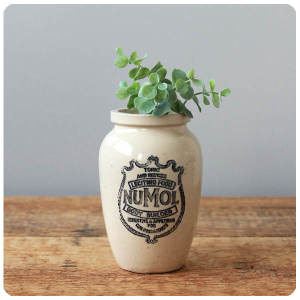イギリス アンティーク雑貨 NUMOL 陶器ボトル ヌモール 花器 店舗什器 「フラワーベース」K-056