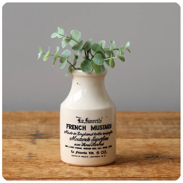 イギリス アンティーク フレンチマスタードポット 陶器ボトル 花瓶 ペン立て インテリア 店舗什器 K-273