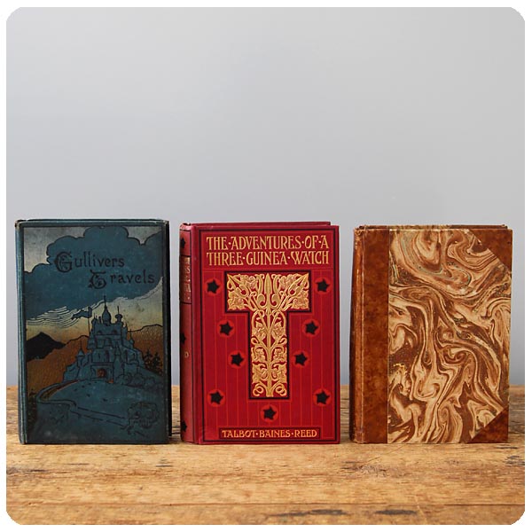 イギリス アンティークブック3冊セット 古書 インテリア雑貨 洋書 ディスプレイ 店舗什器 K-411