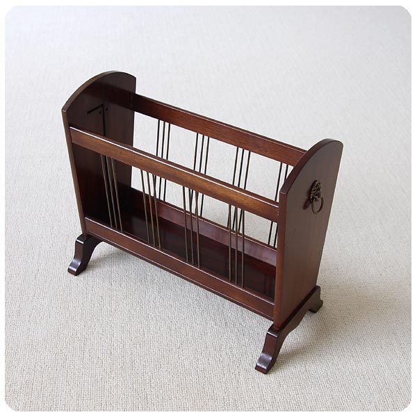 【訳あり】イギリス アンティーク調 マガジンラック 木製 インテリア 小さな家具 店舗什器 K-455