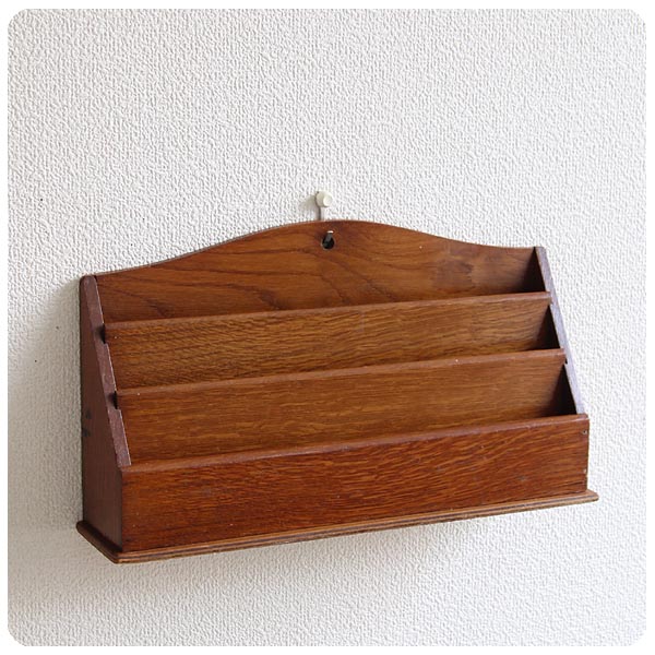 イギリス アンティーク レターラック 木製 レタースタンド 収納 インテリア 雑貨 店舗什器 K-646