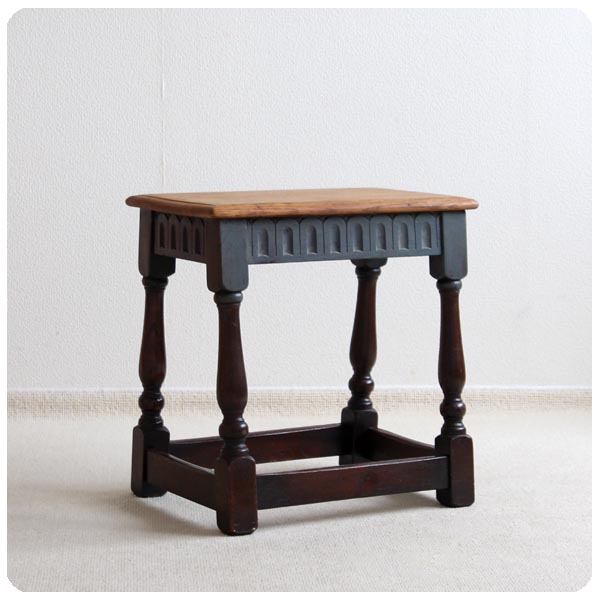 イギリス アンティーク サイドテーブル オーク スツール インテリア 店舗什器 ディスプレイ ビンテージ 家具 K-862