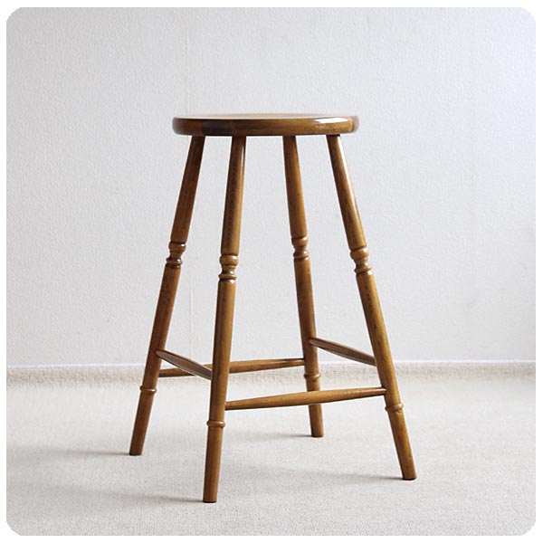 イギリス アンティーク調 ハイスツール 木製椅子 飾り台 インテリア 店舗什器 ディスプレイ ビンテージ 家具 K-910