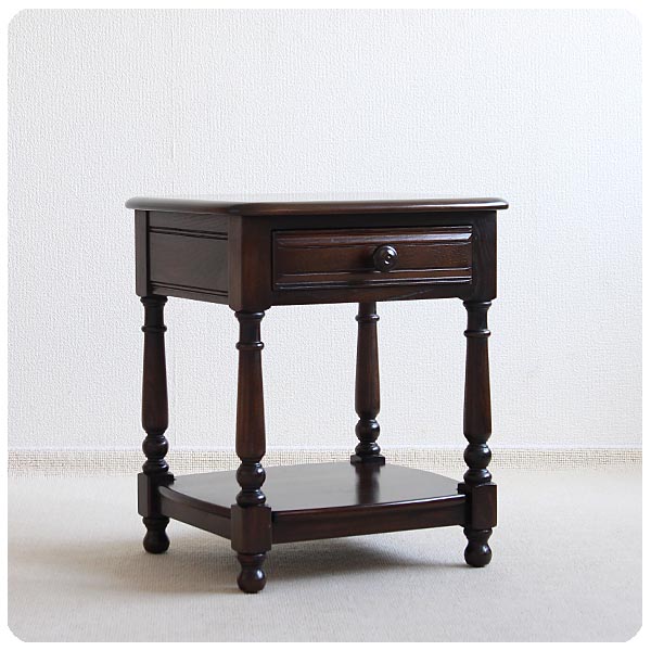 イギリス アンティーク サイドテーブル オーク材 飾り台 花台 家具