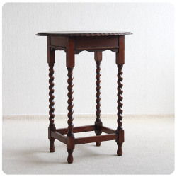 イギリス アンティーク オケージョナルテーブル オーク材 ツイストレッグ インテリア 家具 店舗什器 K-327