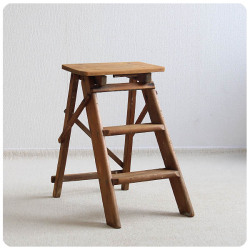 イギリス アンティーク オールドパイン ステップラダー 脚立 飾り台 インテリア 家具 店舗什器 K-329