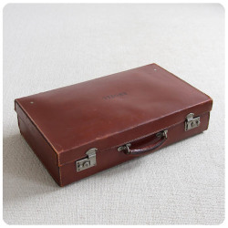 イギリス アンティーク ARTHUR BARBER トランク 革鞄 レザーケース インテリア 雑貨 店舗什器 K-335