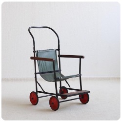 イギリス アンティーク フォールディングベビーカー ドール用 インテリア ディスプレイ 店舗什器 K-413