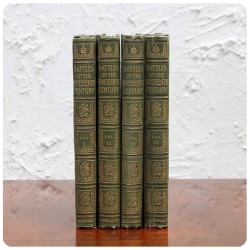 イギリス アンティークブック4冊 「battles of the nineteenth century」 洋書 インテリア 雑貨 店舗什器 K-452