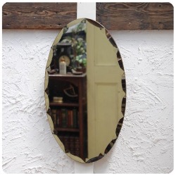 イギリス アンティーク ウォールミラー 壁掛け鏡 カットガラス インテリア 雑貨 店舗什器 K-624