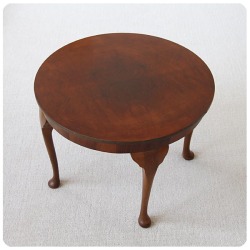 イギリス アンティーク ラウンドテーブル 猫脚 ウォルナット コーヒーテーブル  店舗什器 ディスプレイ 家具 K-872