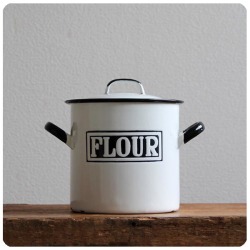 イギリス アンティーク ホーローフラワー缶/FLOUR/キャニスター/小麦粉保存用 M-047