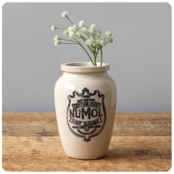 イギリス アンティーク NUMOL陶器ボトル ヌモール ジャー フラワーベース「栄養補助食品ポット」P-498