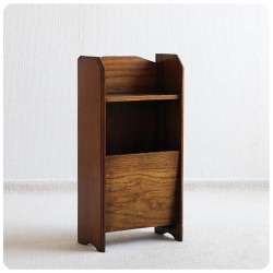 イギリス アンティーク マガジンラック オーク材 雑誌入れ 飾り台 収納家具 P-620