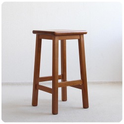 イギリス ヴィンテージ ハイスツール 木製椅子 アンティーク 花台 家具 カウンターチェア P-688