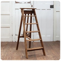 イギリス アンティーク ステップラダー オールドパイン 脚立 店舗什器 古木 家具 P-778