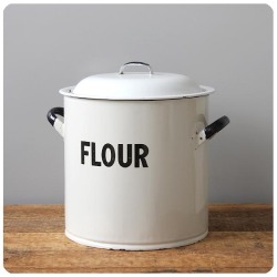 イギリス アンティーク フラワー缶 ホーロー製 FLOUR キャニスター 小麦粉保存用 雑貨 P-789