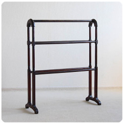 イギリス アンティーク タオルハンガー 木製 リネンラック インテリア 家具 店舗什器「タオル掛け」Q-037