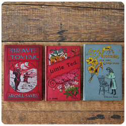イギリス アンティークブック3冊 古本 洋書 児童書 ディスプレイ インテリア 雑貨 店舗什器「Brave Toviak」Q-092