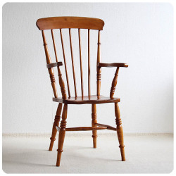 イギリス アンティーク アームチェア 古木椅子 カントリーチェア インテリア 家具 店舗什器「ウィンザーチェア」Q-118