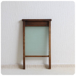 イギリス アンティーク ウォッシュボード 洗濯板 ディスプレイ インテリア 雑貨 店舗什器「ガラス×ウッド」Q-155