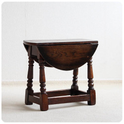 イギリス アンティーク ドロップリーフテーブル オーク材 インテリア 家具 店舗什器「バタフライテーブル」Q-169