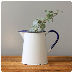 イギリス アンティーク ホーローウォータージャグ ピッチャー インテリア 雑貨 店舗什器「キッチンツール立てにも」Q-174