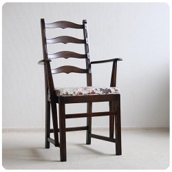 イギリス アンティーク アーコール ラダーバックアームチェア ERCOL 木製 家具 インテリア 店舗什器【クッションシート付き】Q-220