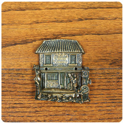 イギリス ヴィンテージ ブラス ドアノッカー 真鍮製 骨董店 インテリア 雑貨 店舗什器「Ye Olde Curiositie Shoppe」Q-500