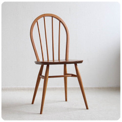 ●イギリス ヴィンテージ アーコールチェア ercol 木製椅子 エルム材 家具 インテリア 店舗什器 「フープバックチェア」 Q-666