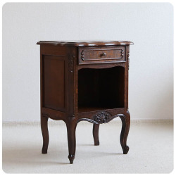 英国アンティーク調 ナイトテーブル/オーク家具/引出し付き/ドロワー/イギリス/店舗什器【猫脚が素敵なサイドテーブル】S-554