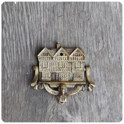 イギリス アンティーク ドアノッカー/真鍮製/ブラス/インテリア雑貨/建具/小物【shakespeare hostelrie Stratford on Avon】T-336