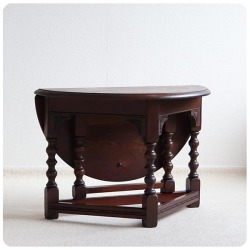 イギリス アンティーク調 Old Charm (オールドチャーム) ゲートレッグテーブル/英国製/ドロップリーフ【伝統的なオーク材家具】T-614