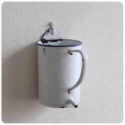 イギリス アンティーク ホーロー イリゲーター/メジャー/琺瑯/壁掛け/花器/ブロカント/おしゃれ雑貨【シャビーで素敵】T-636